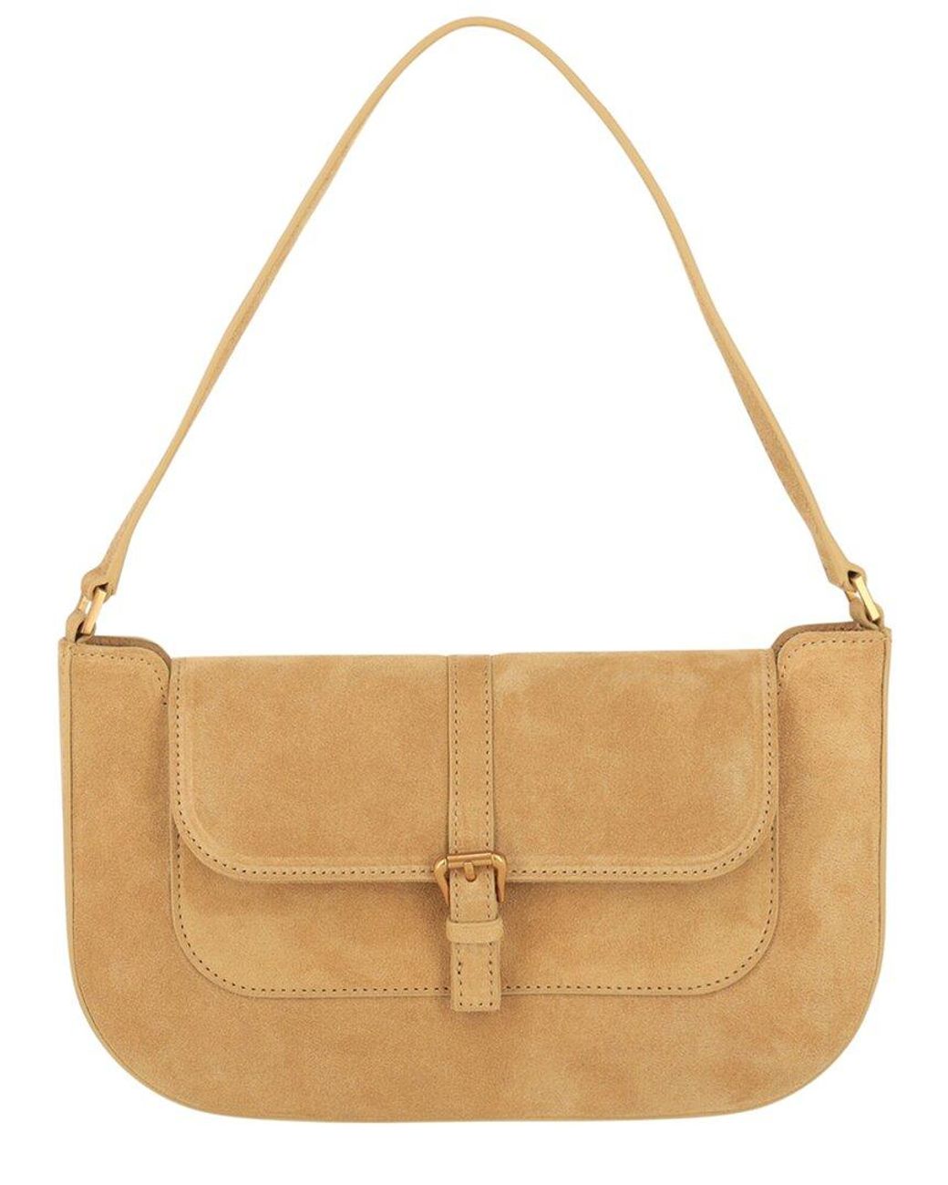 By Far Brown Miranda Suede Leather Shoulder Bag