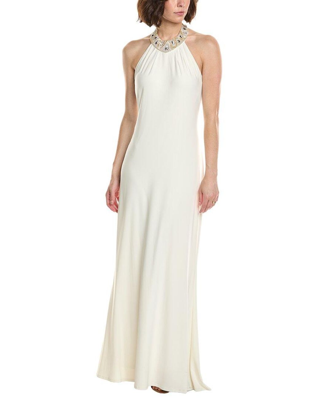 Issue New York White Solid Maxi Dress