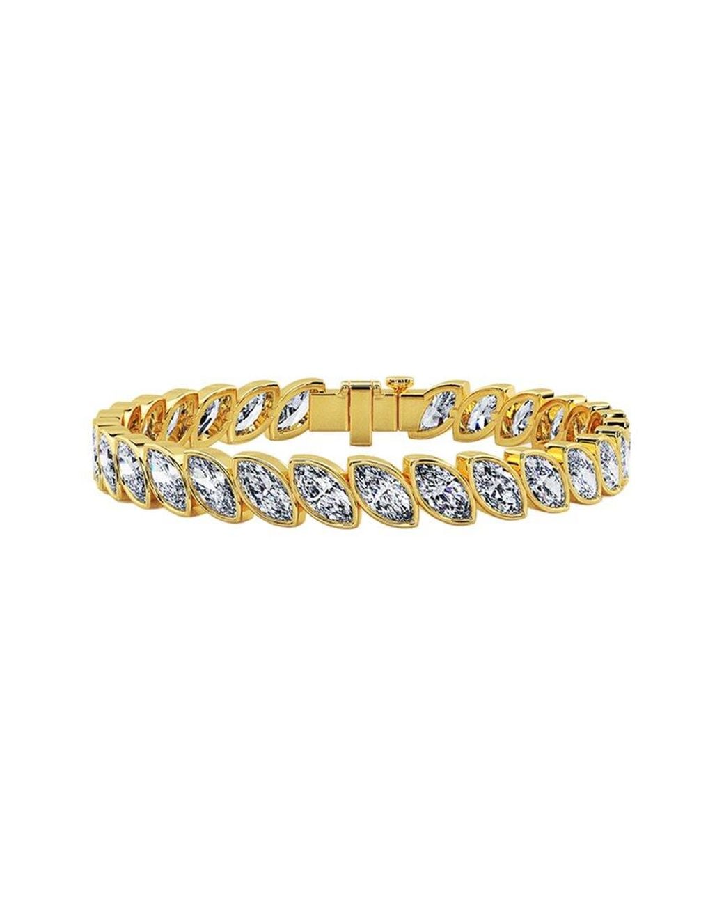 Lab Grown Diamonds Metallic 14K 11.50 Ct. Tw. Lab-Grown Diamond Tennis Bracelet