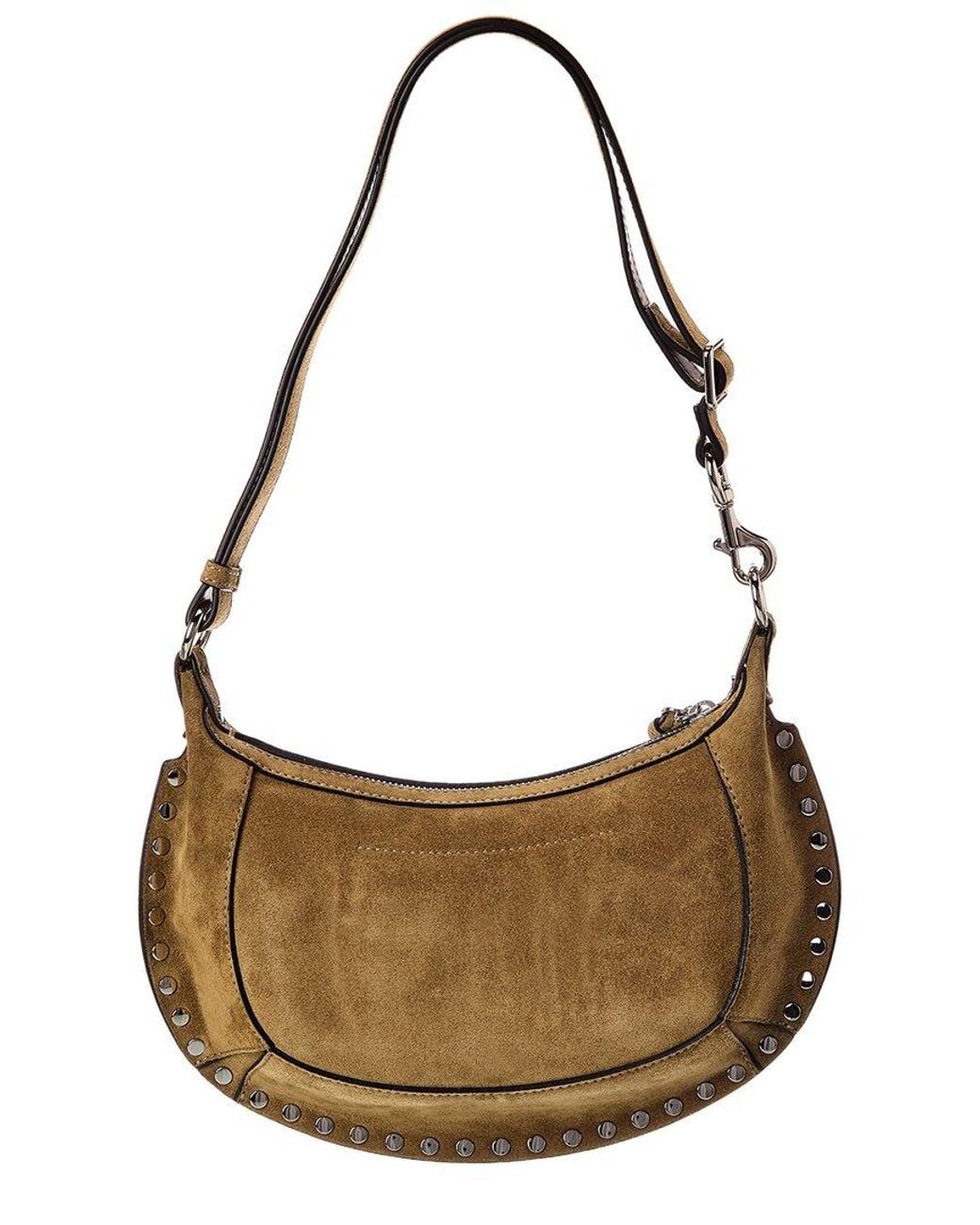Isabel Marant Metallic Oskan Moon Suede Hobo Bag