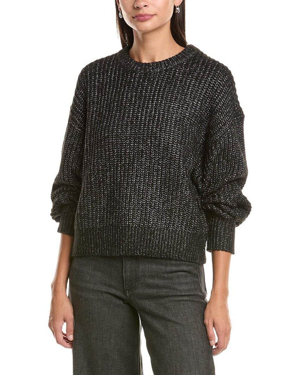 Rag & Bone Black Andrews Metallic Sweater