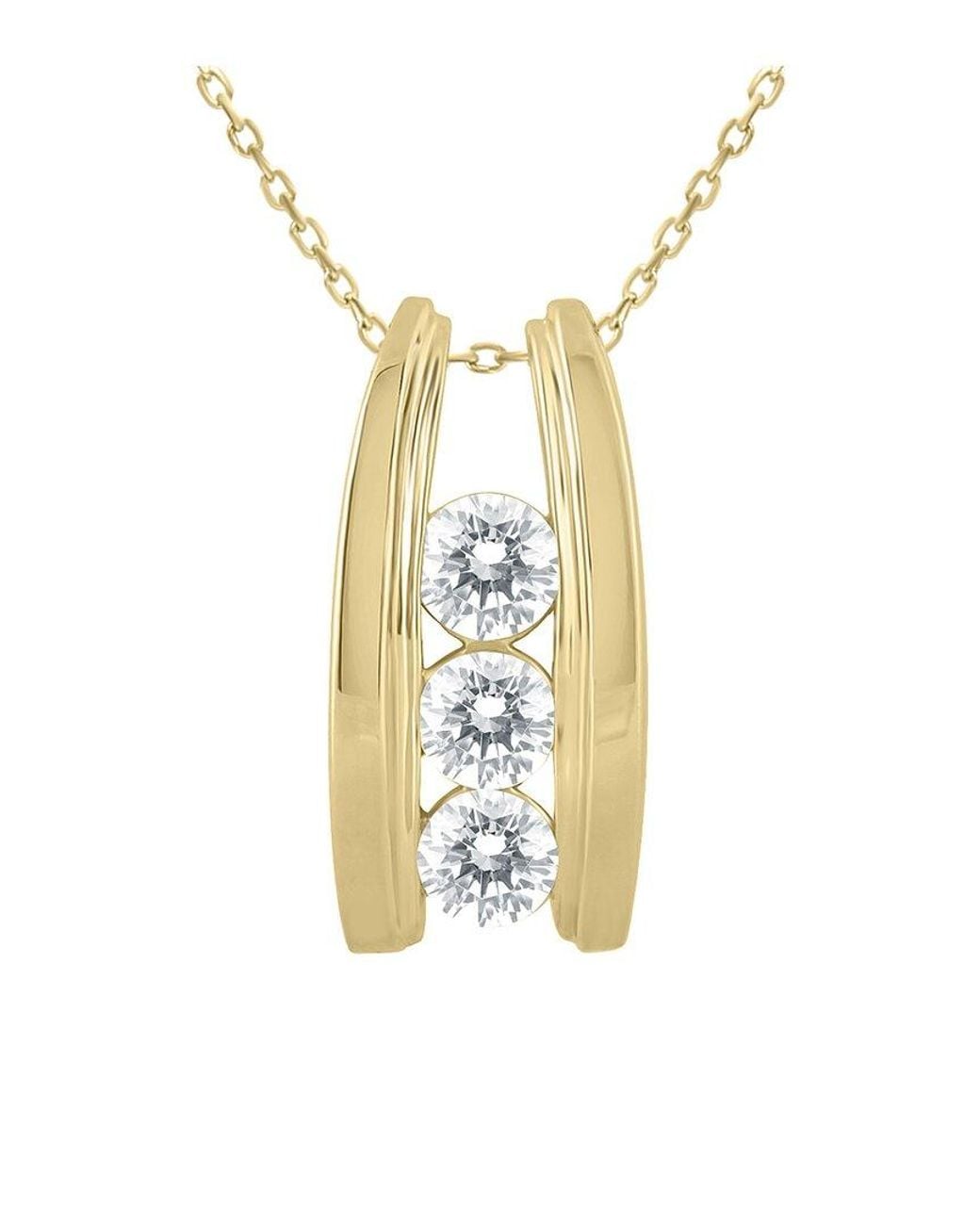 Diamond Select Cuts Metallic 14k 0.96 Ct. Tw. Diamond Necklace