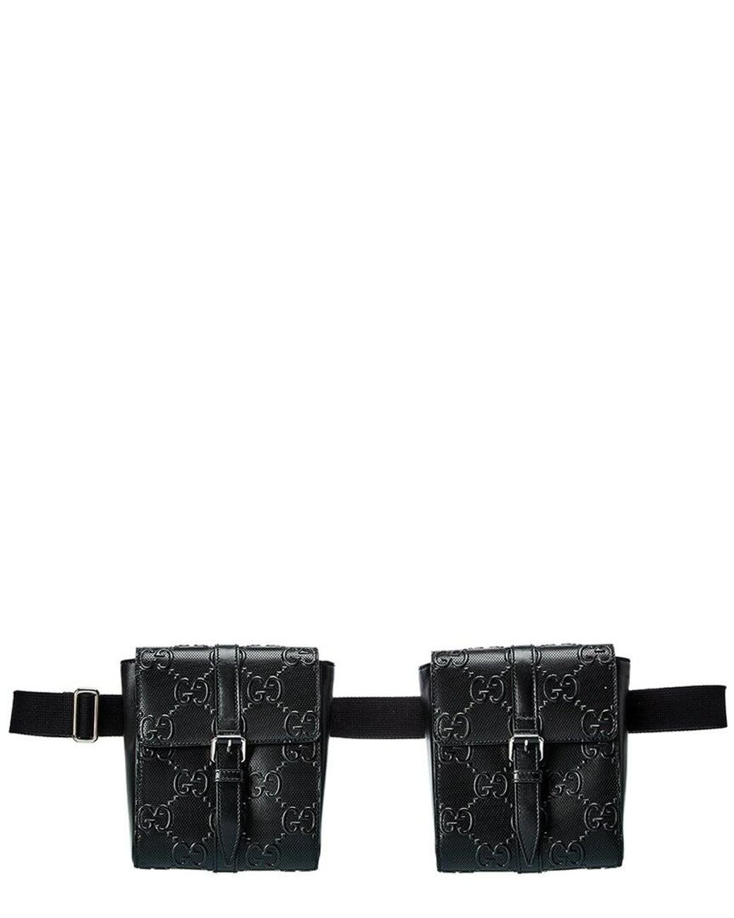 Gucci logo embossed leather belt best sale
