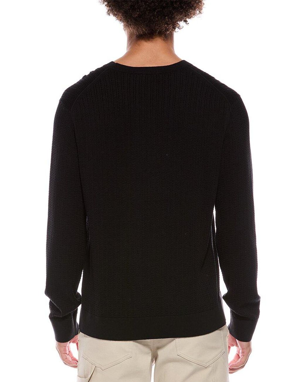 Theory Black Riland Crewneck Sweater for men