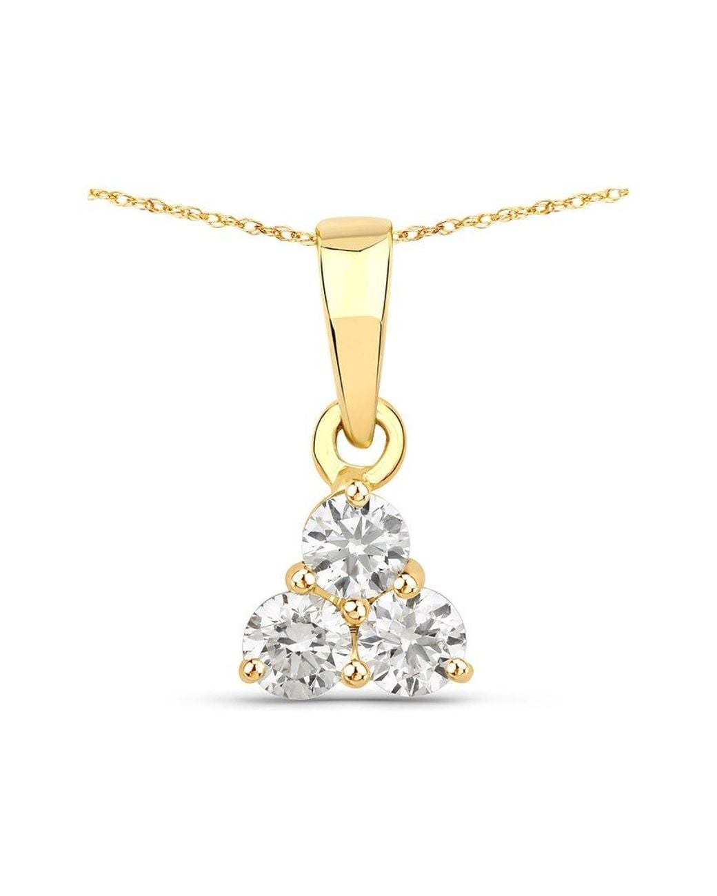 Diana M White Diana M 14k 0.33 Ct. Tw. Lab-grown Diamond Three-stone Pendant