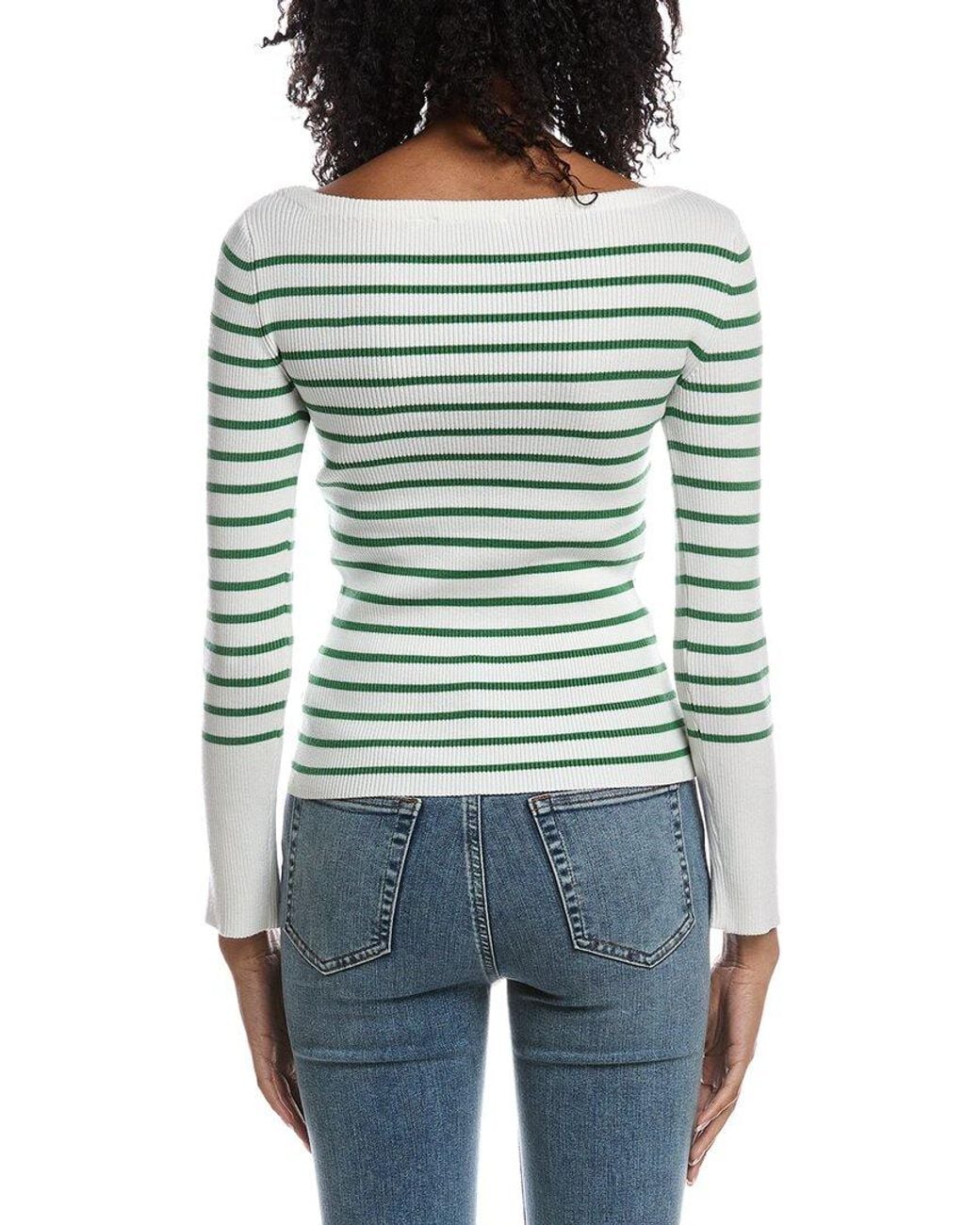 Tahari Green The Sula Boatneck Sweater