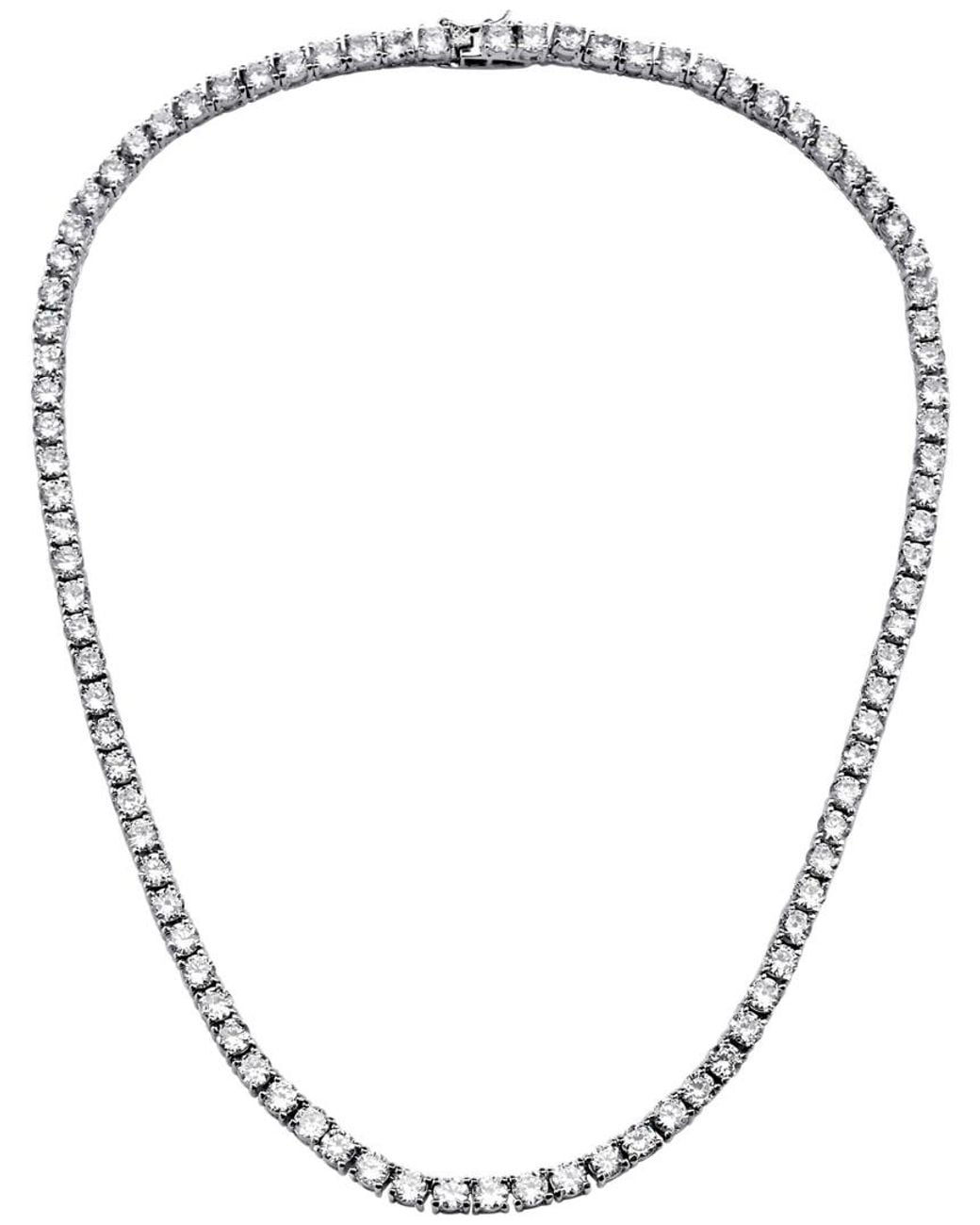 Genevive Jewelry Metallic Silver Cz Necklace