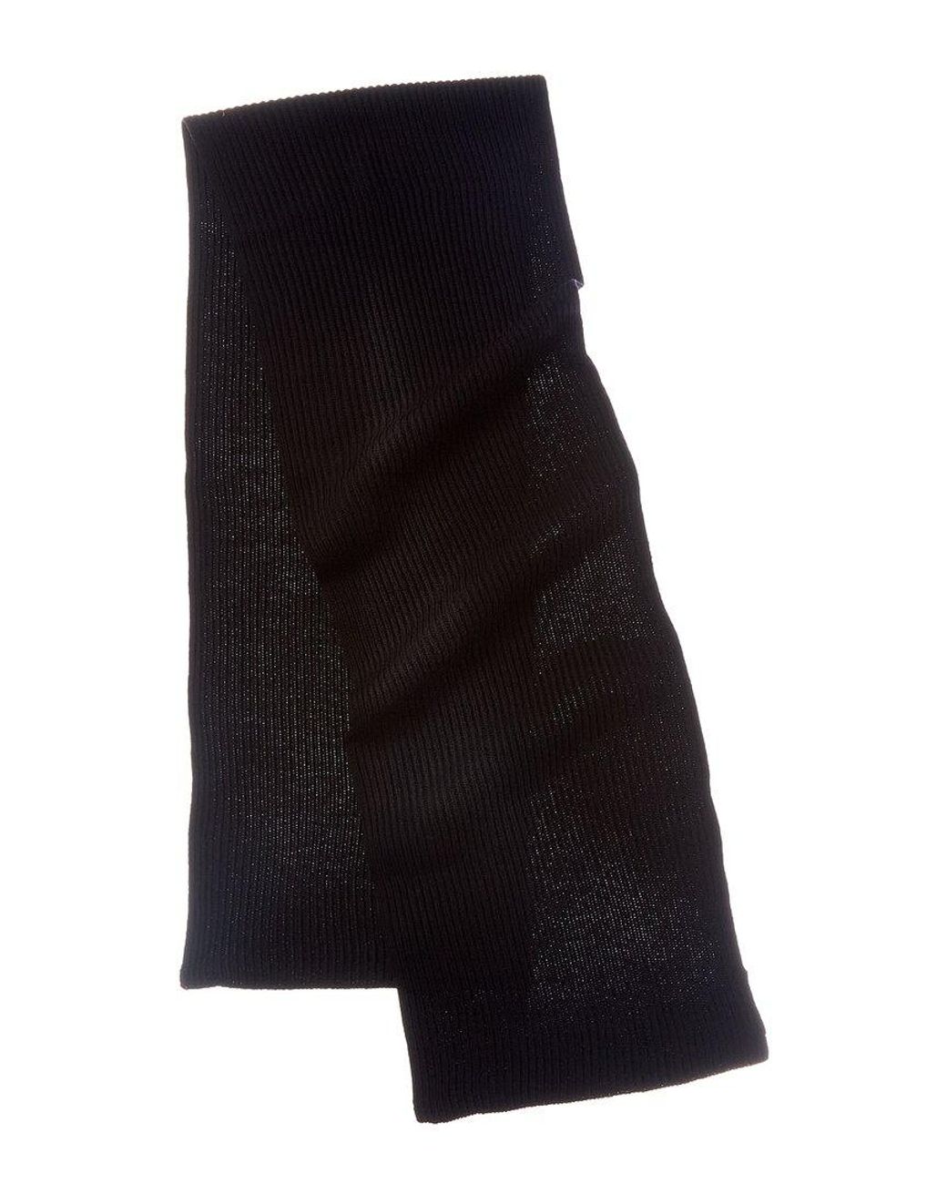 Portolano Black Wool Scarf for men
