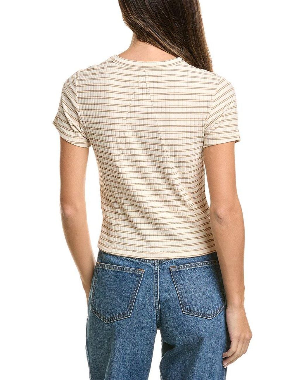 Rag & Bone Blue Luca Stripe Rib Baby T-Shirt