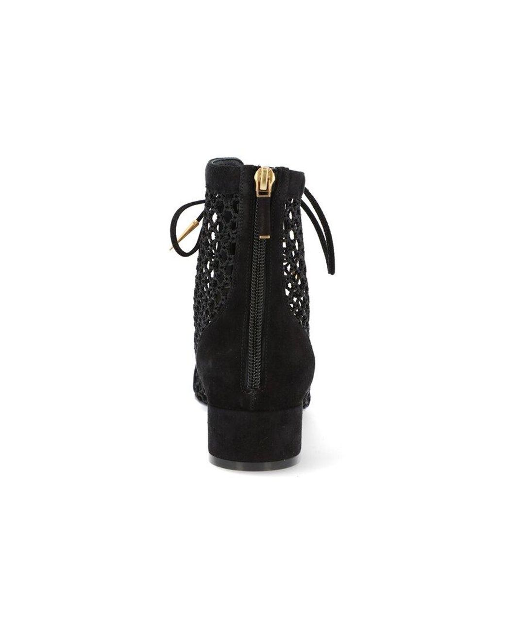 Dior Naughtily-d Fishnet & Suede Boot in Black