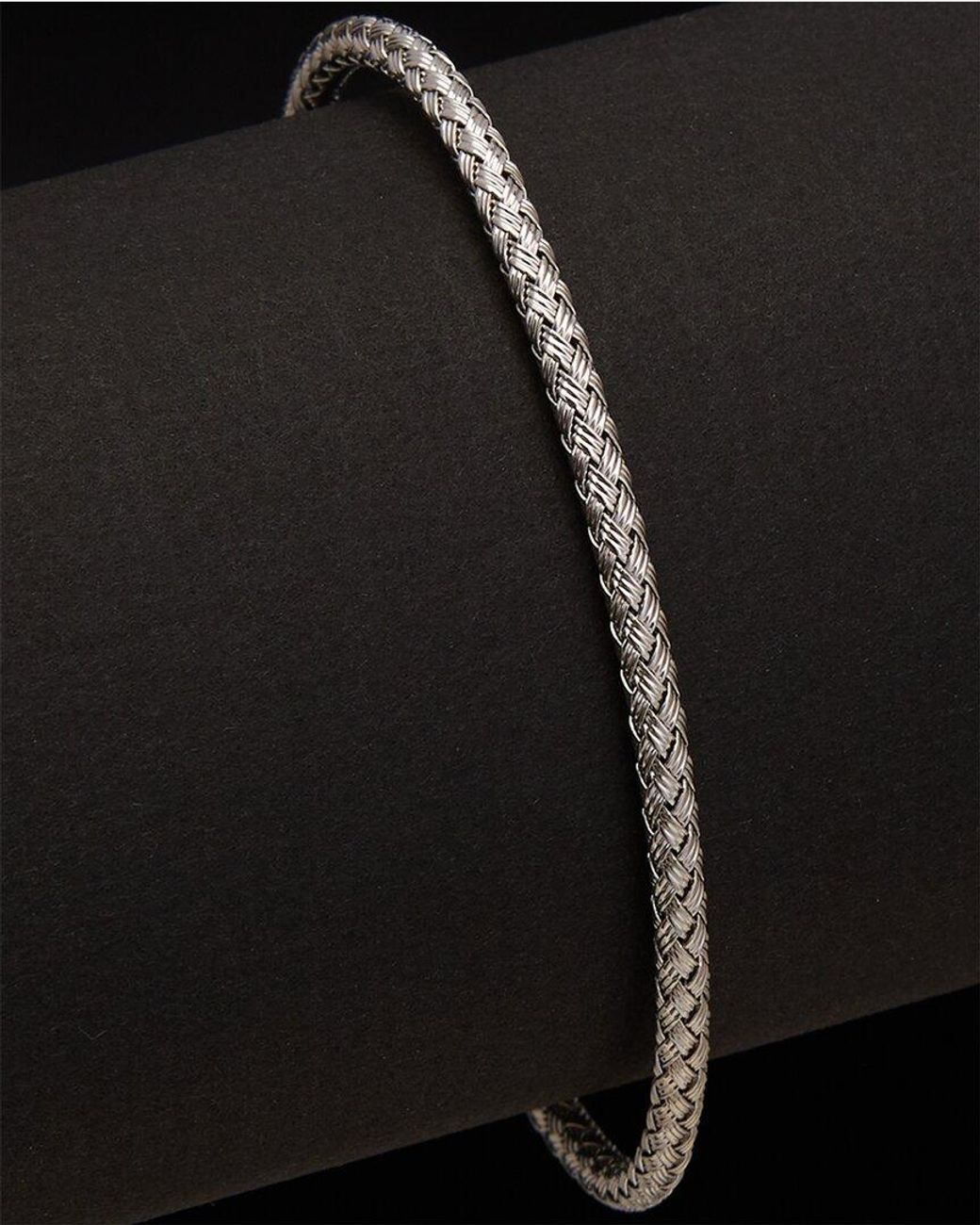 Meshmerise Black 18k Over Silver 0.10 Ct. Tw. Diamond Bangle Bracelet
