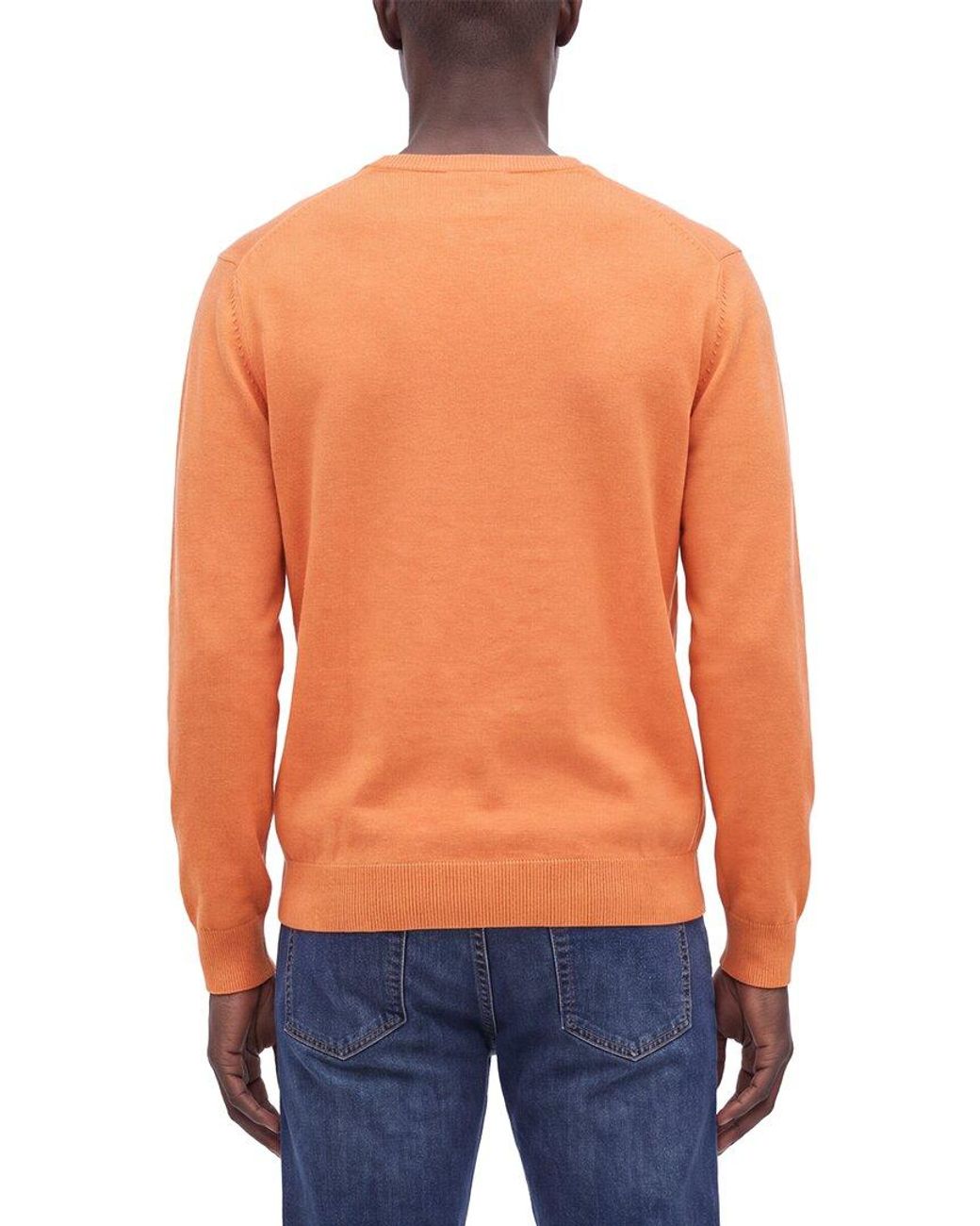 N.Peal Cashmere Orange Burlington Cashmere V-Neck Sweater for men
