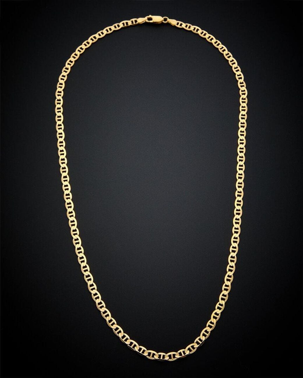 Italian Gold Black 14k Mariner Link Necklace