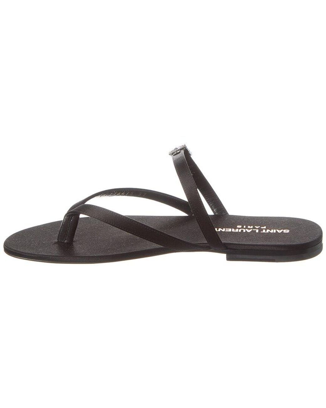 Saint Laurent Black Laszio Satin Sandal