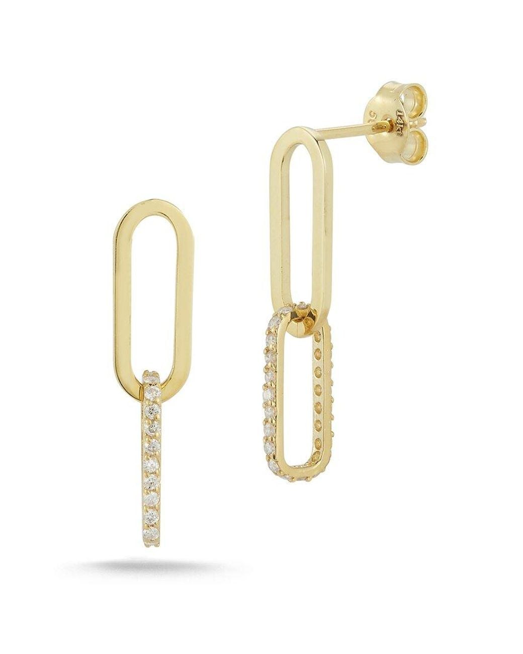 Ember Fine Jewelry Metallic 14K 0.40 Ct. Tw. Diamond Link Earrings