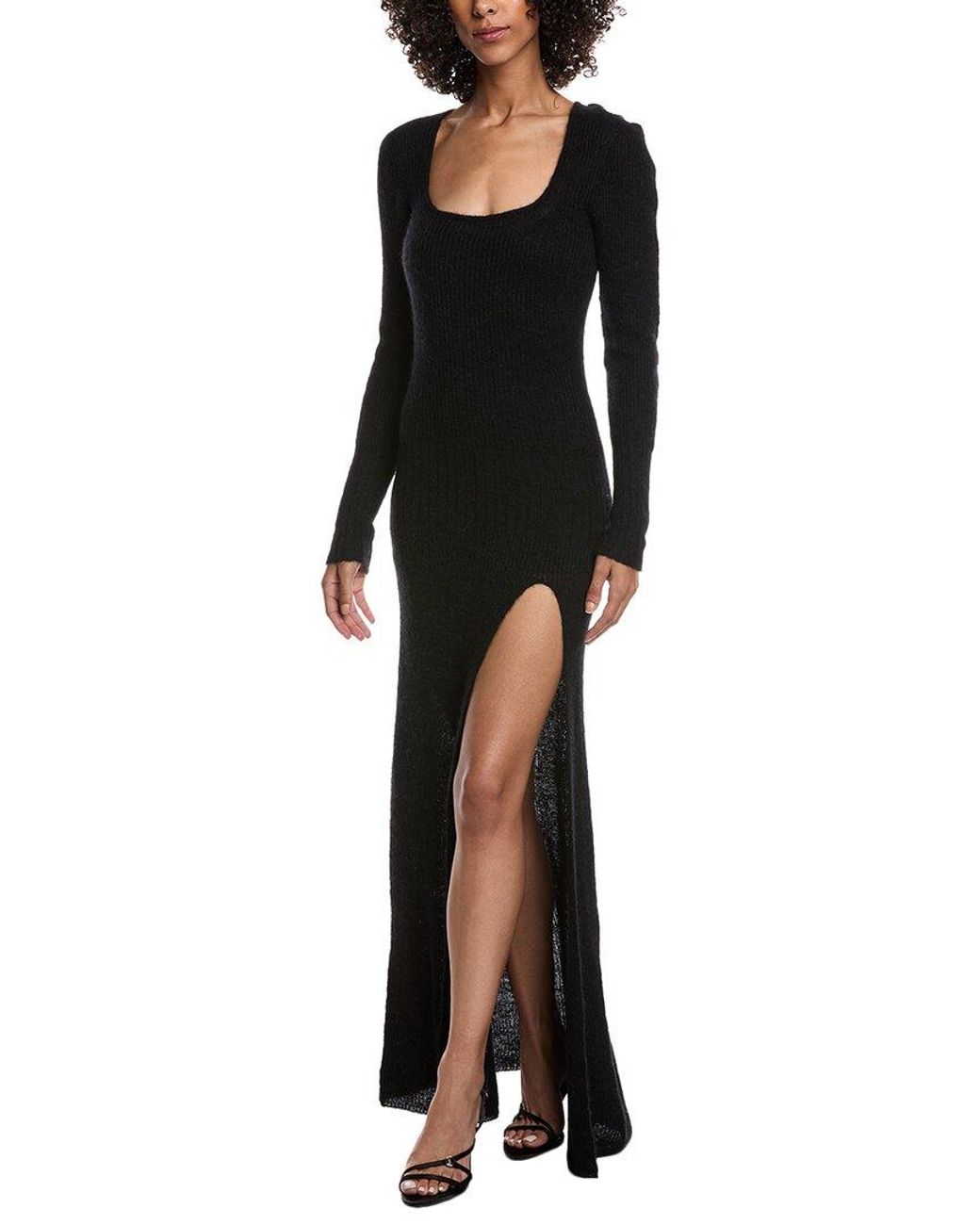 Jacquemus Black Maxi Alpaca & Mohair-Blend Sweaterdress