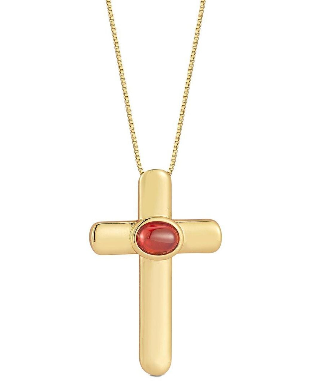 Chloe and Madison Metallic Jewelry 18K Plated Cz Statement Cross Necklace