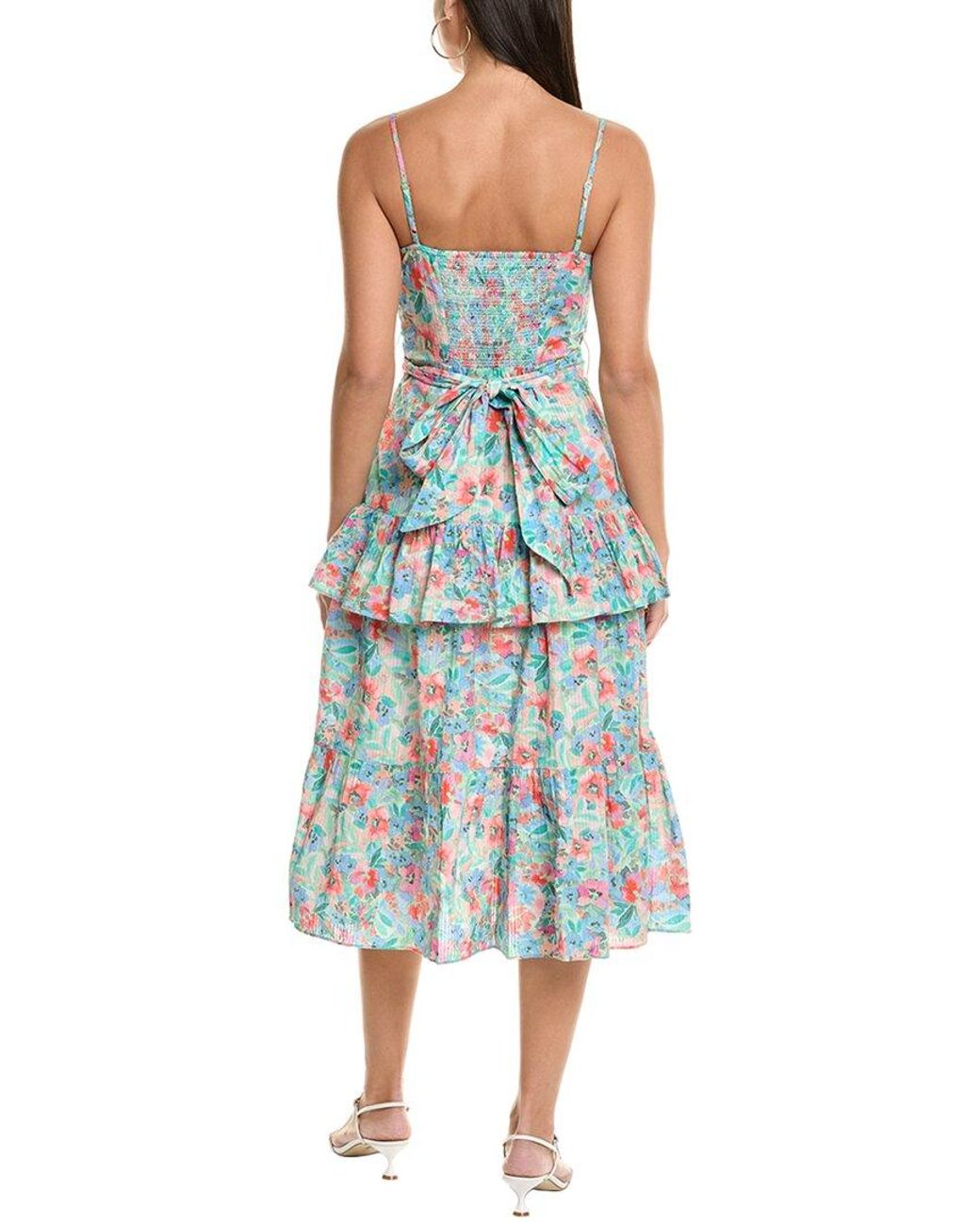 Shoshanna Blue Betta Midi Dress