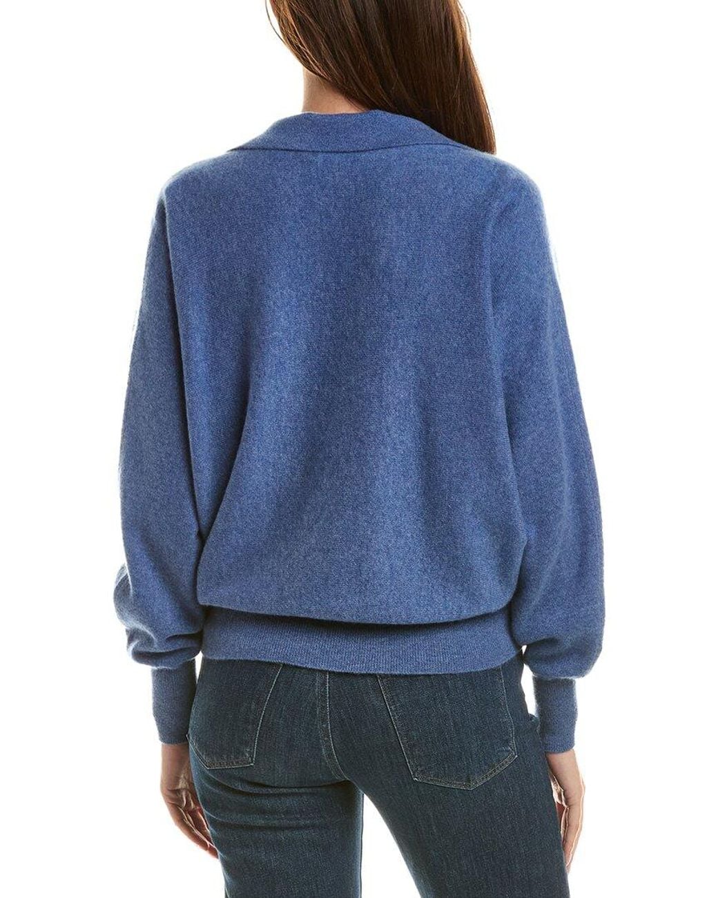 InCashmere Blue 100% Cashmere Oversize Polo Sweater