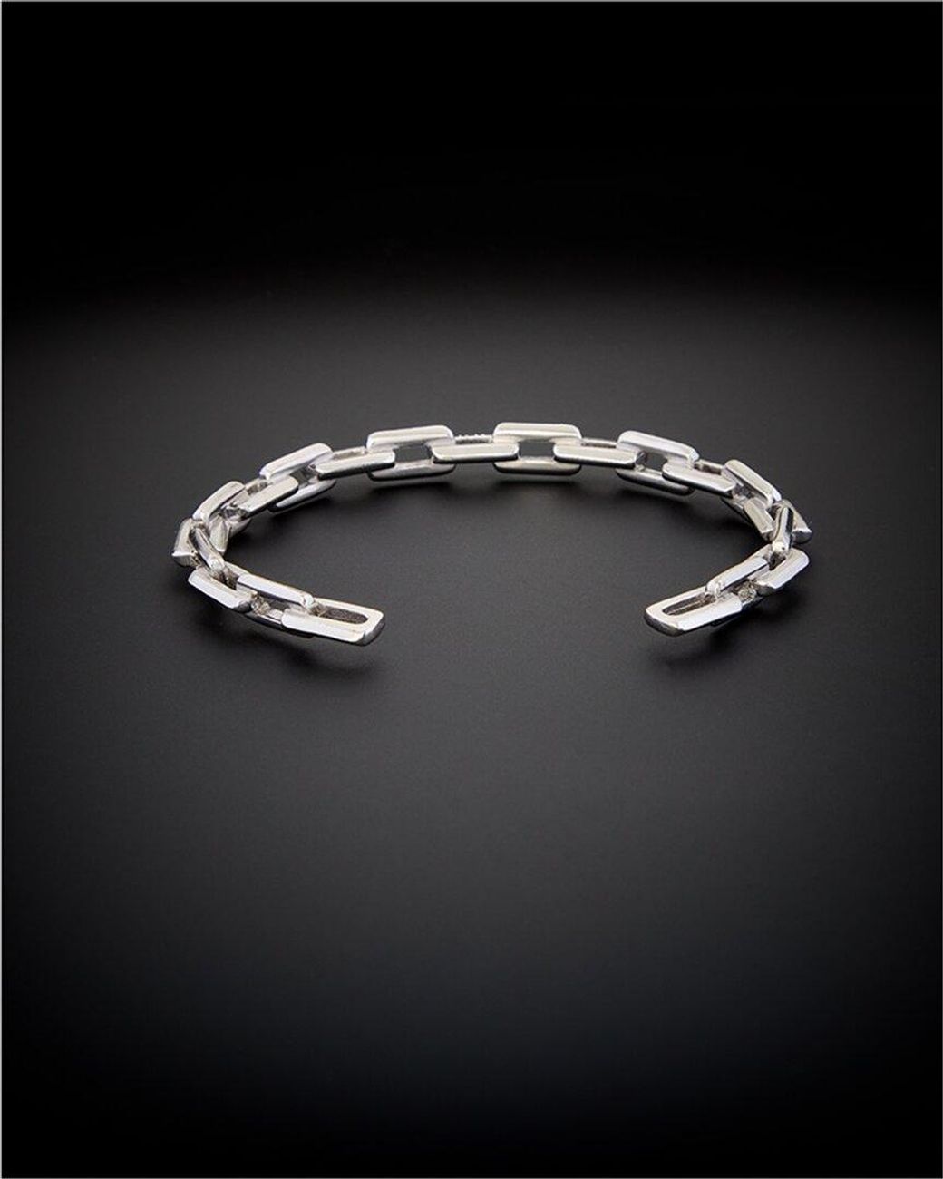 Italian Gold Over Silver Black 18K 0.15 Ct. Tw. Diamond Link Cuff