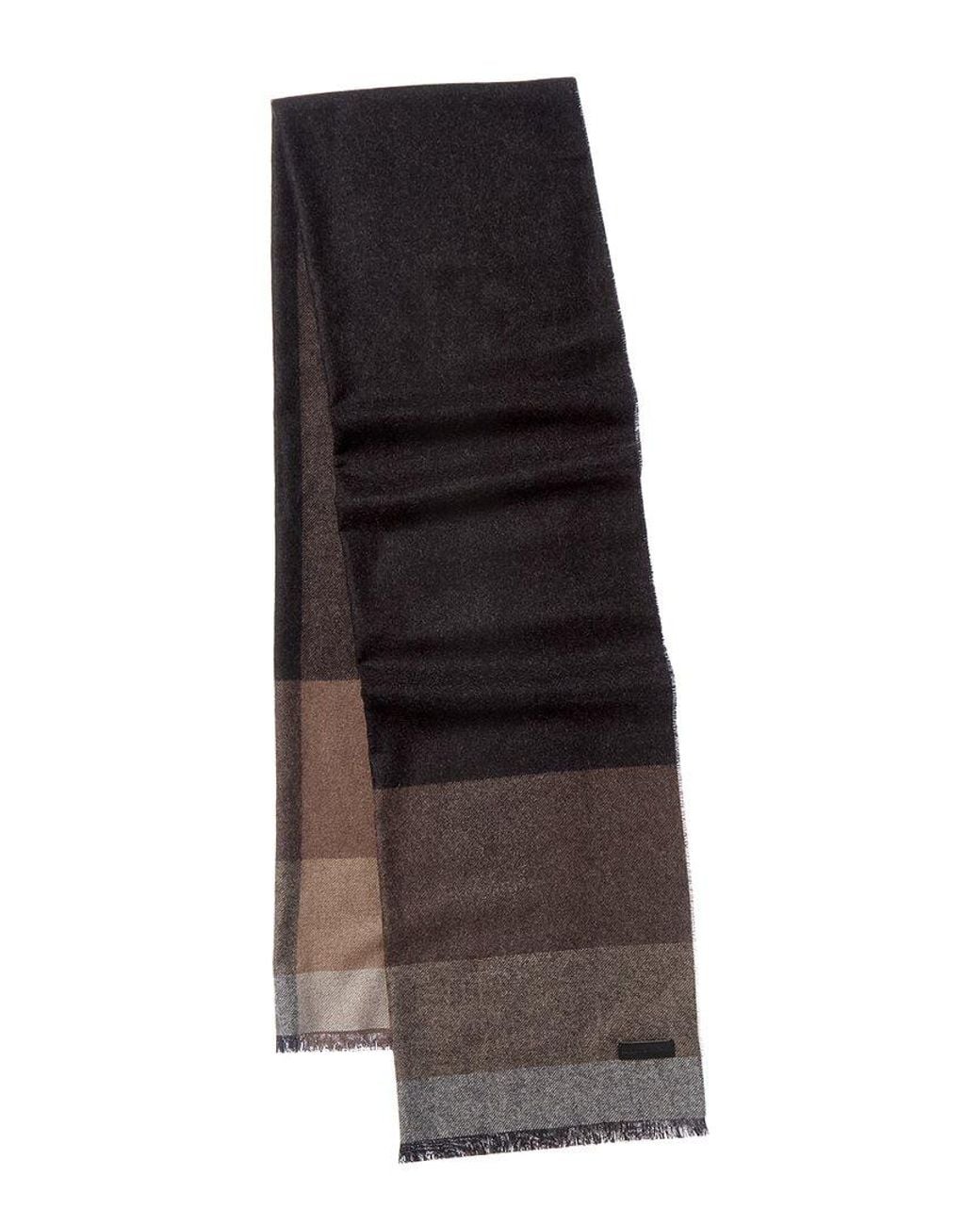 Bruno Magli Black Silk & Cashmere-Blend Scarf for men