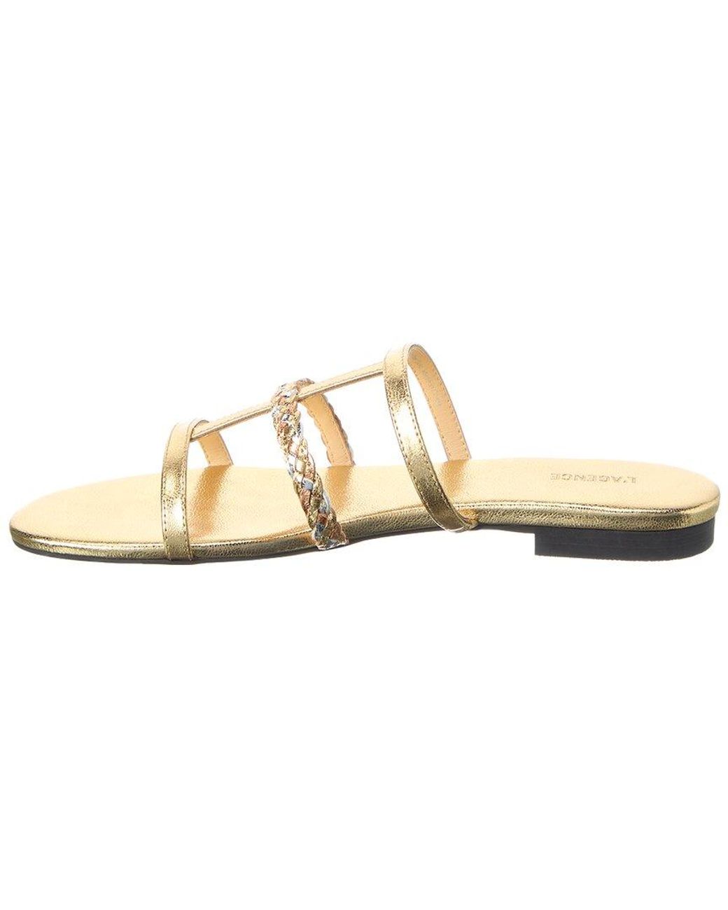 L'Agence Metallic Hennie Caged Leather Sandal