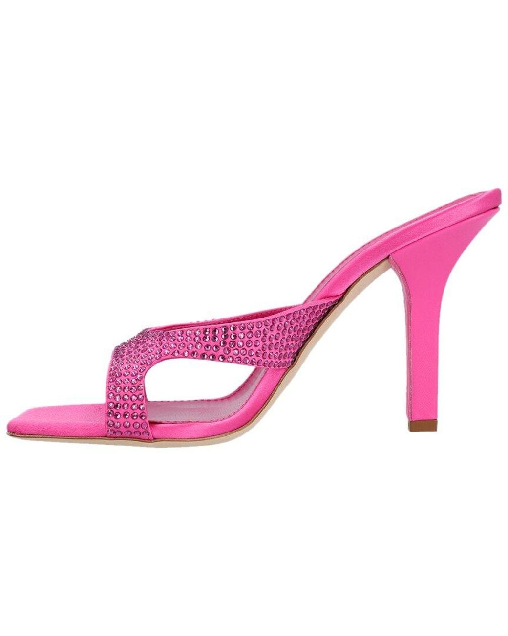 Paris Texas Pink Kate Crystal Leather Mule