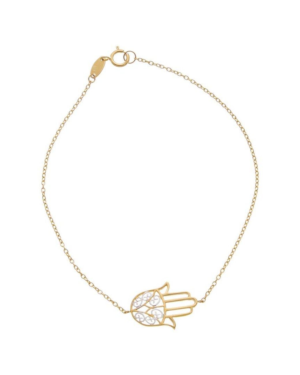 Italian Gold Metallic 10K Filigree Hamsa Bracelet