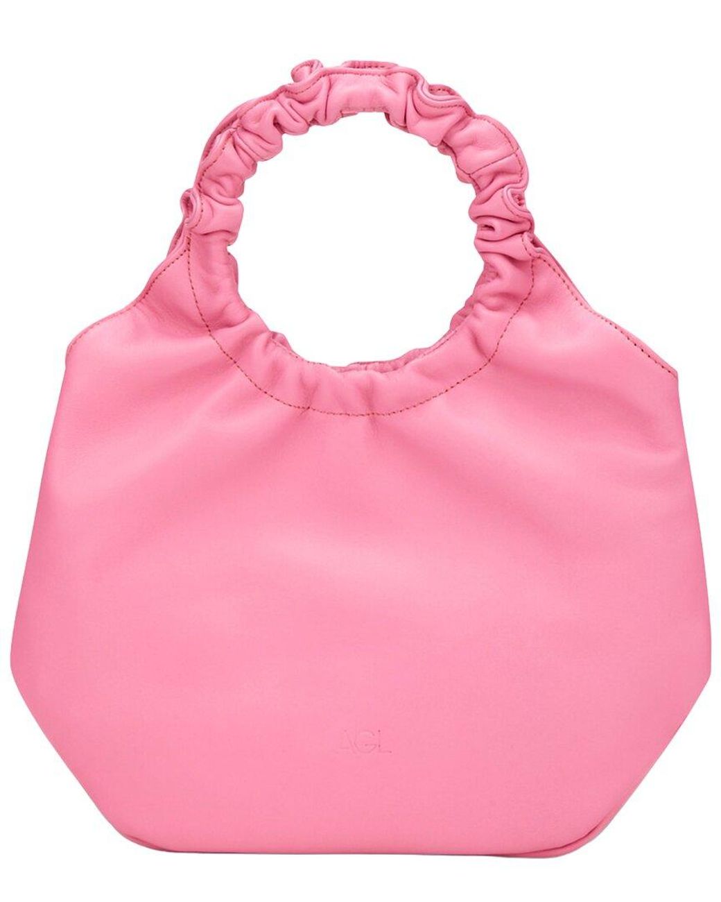 Agl Attilio Giusti Leombruni Pink Mini Gretty Leather Tote