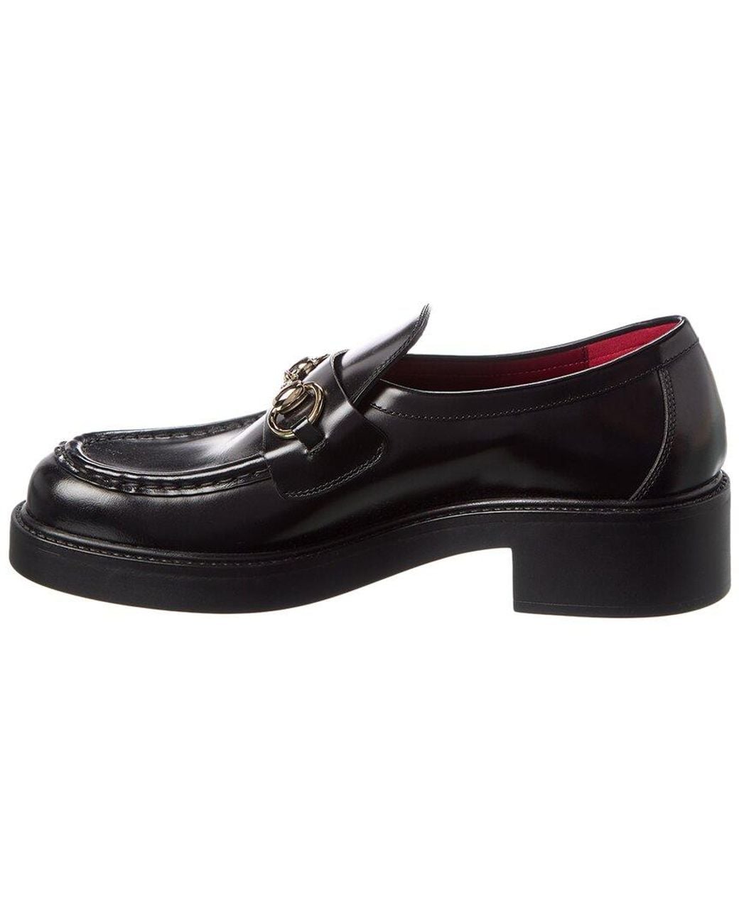 Gucci Black Horsebit Leather Platform Loafer