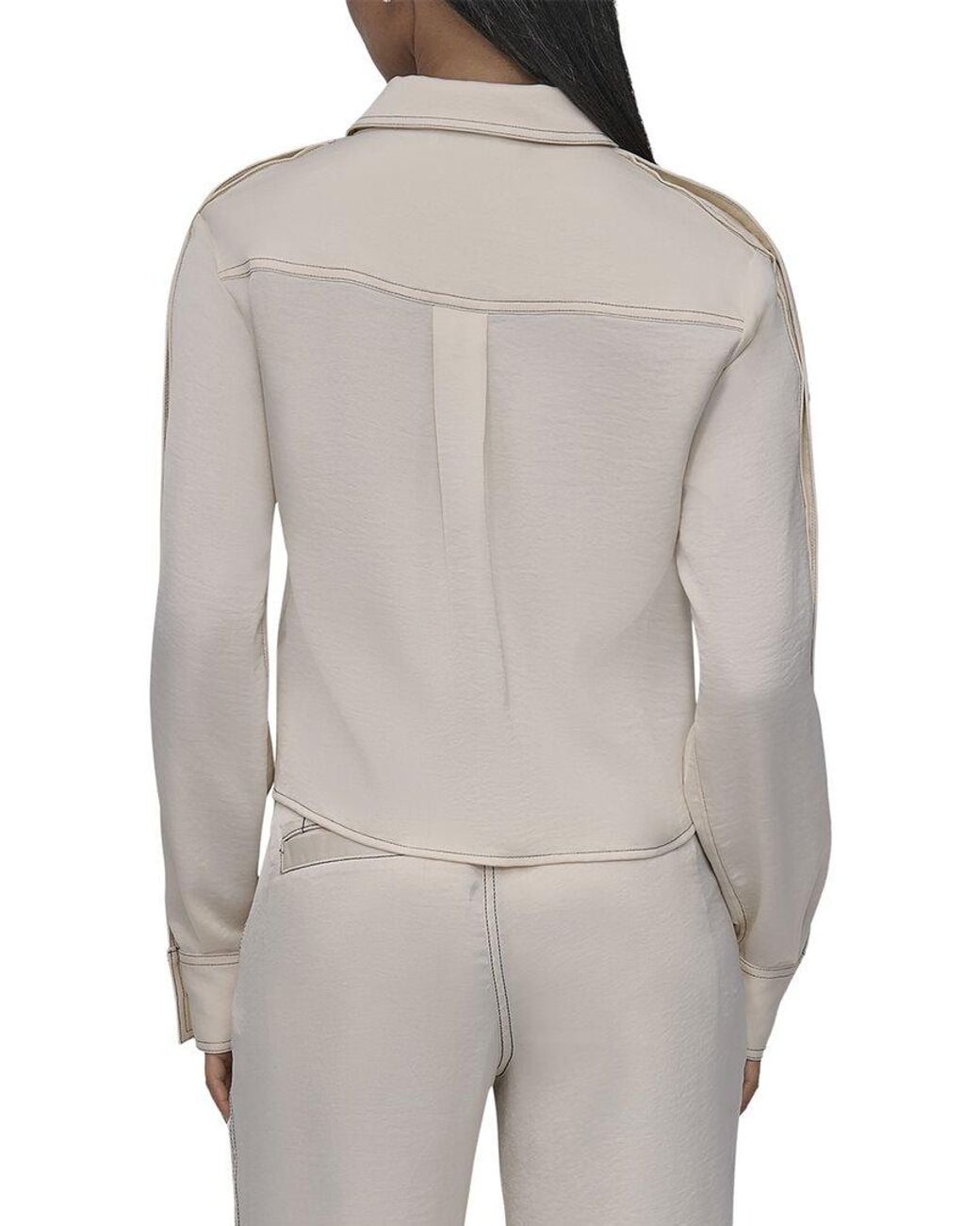 DKNY Gray Glazed Dressing Top
