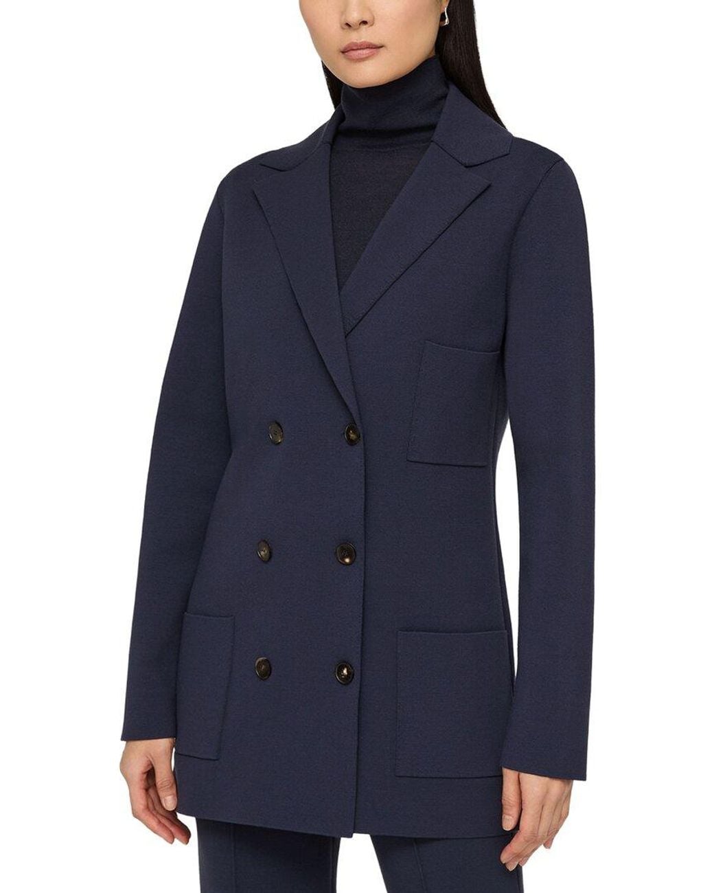 Lafayette 148 New York Blue Knit Jacket