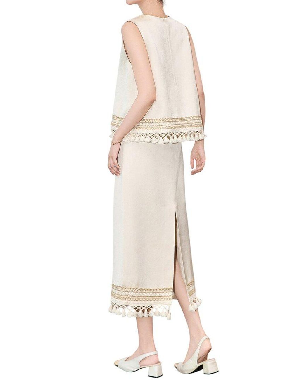 WLZD Natural 2Pc Top & Skirt Set