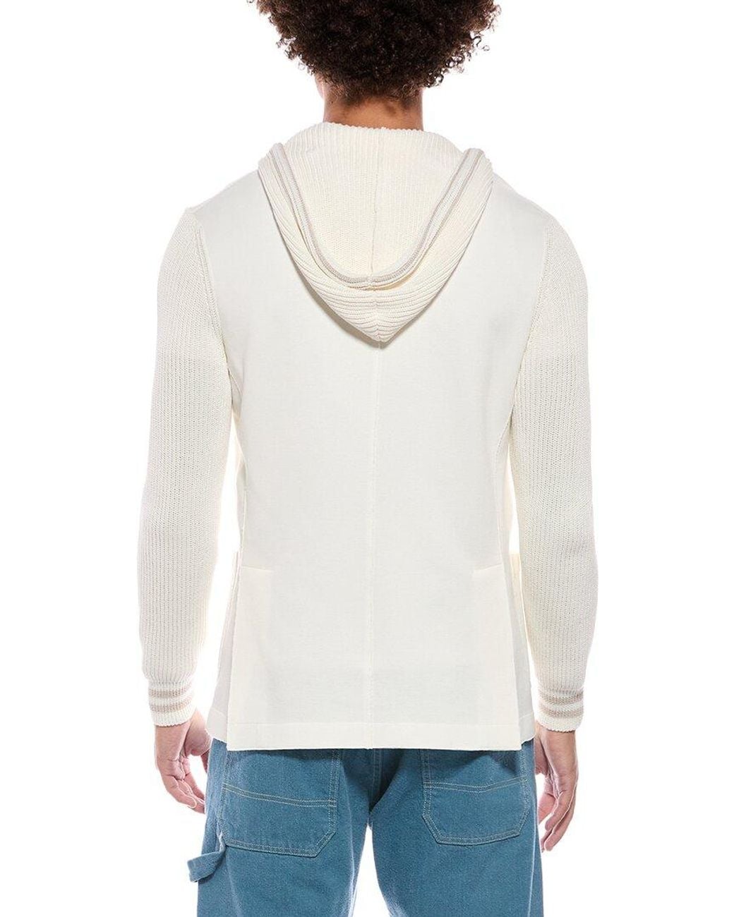 Eleventy White English Rib Bib Jacket for men