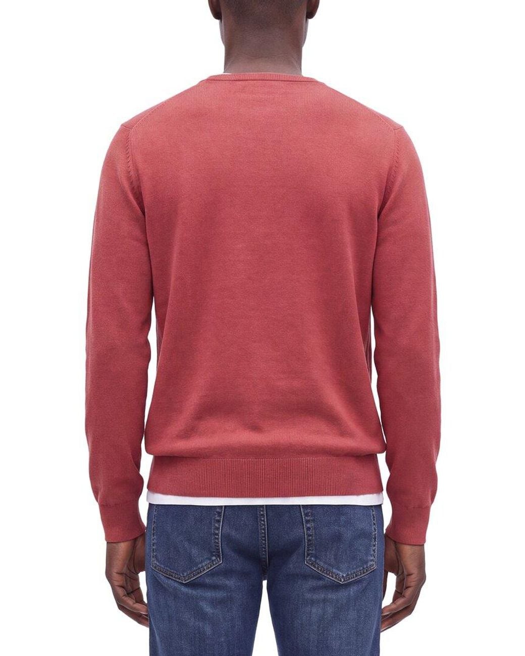 Gran Sasso Red 100% Cashmere Crewneck Sweater for men