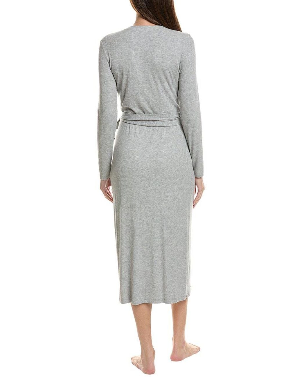 Barefoot Dreams Gray Ultra Soft Rib Wrap Dress