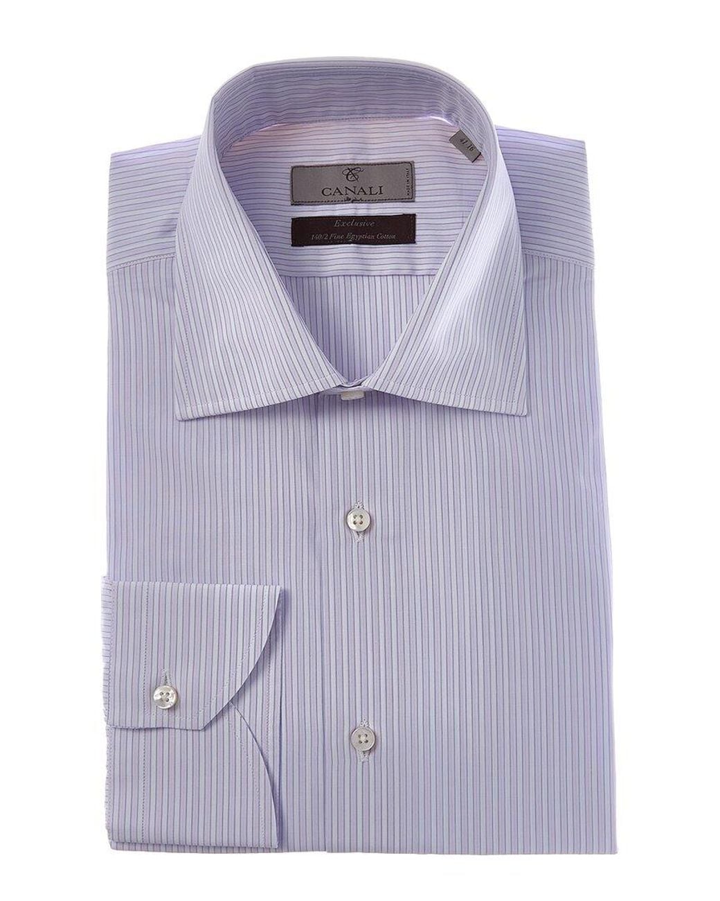 Canali Purple Silk-Blend Dress Shirt for men