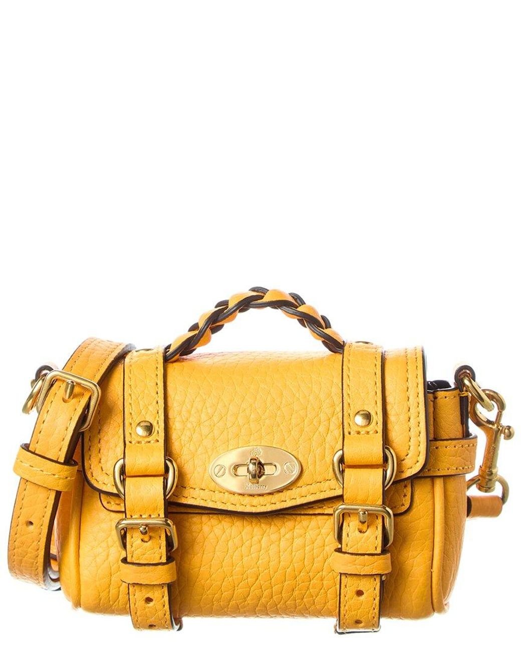 Mulberry Alexa Micro Leather Shoulder Bag in Yellow Lyst UK