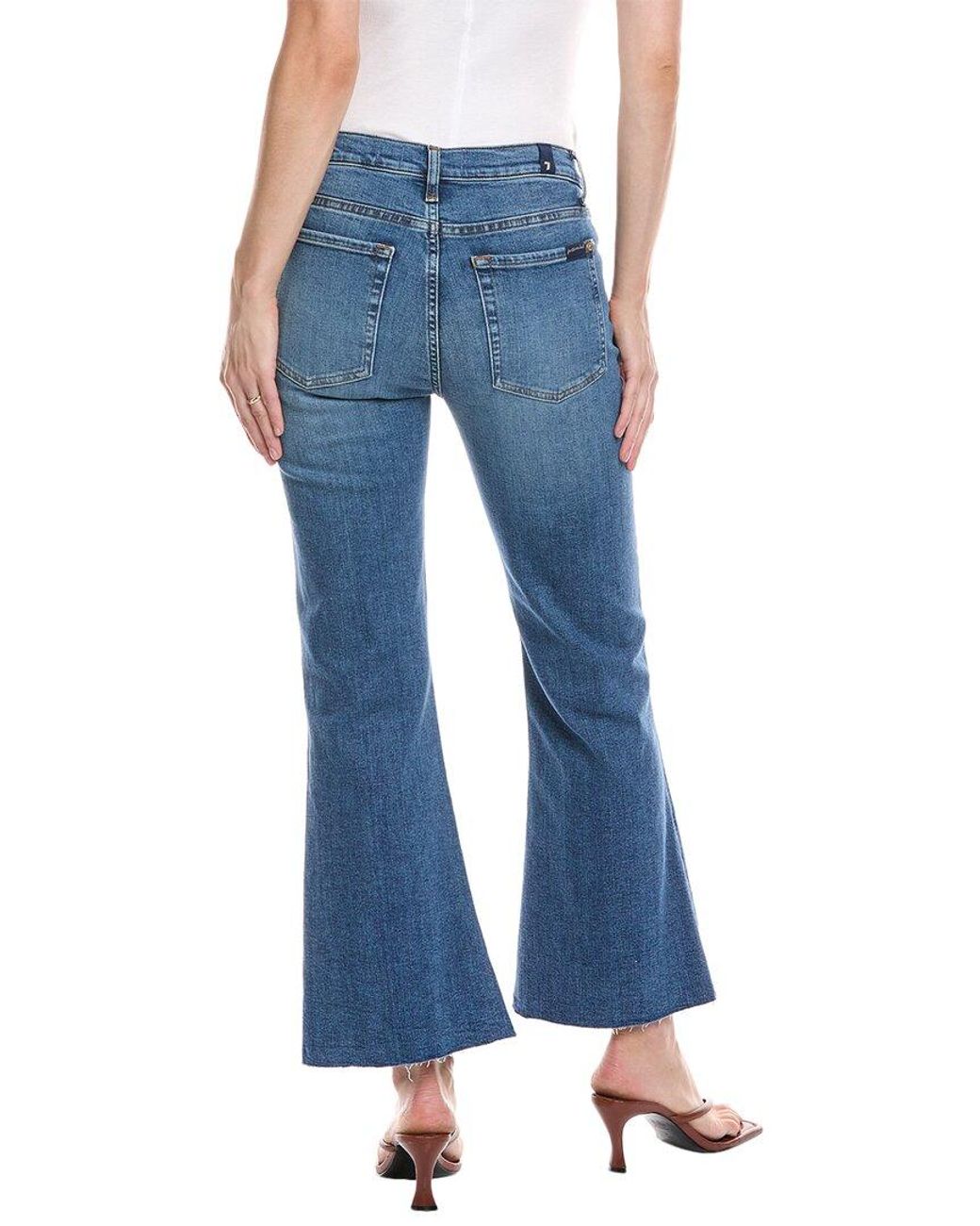 7 For All Mankind Blue Slim Illusion Cropped Dojo Yuma Jean