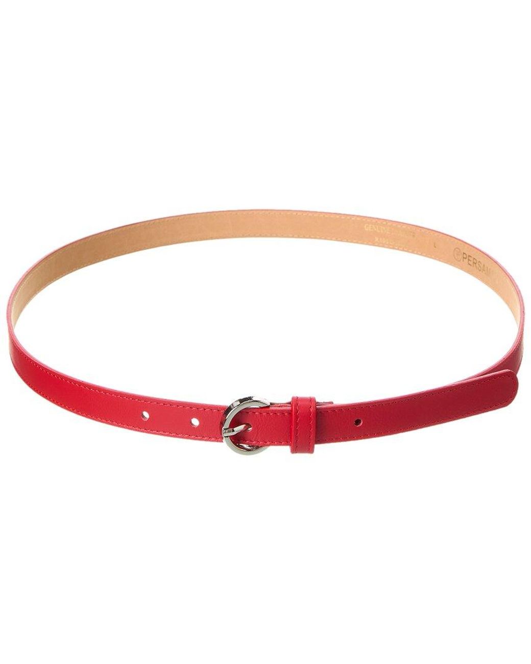 Persaman New York Anna Leather Belt in Red | Lyst