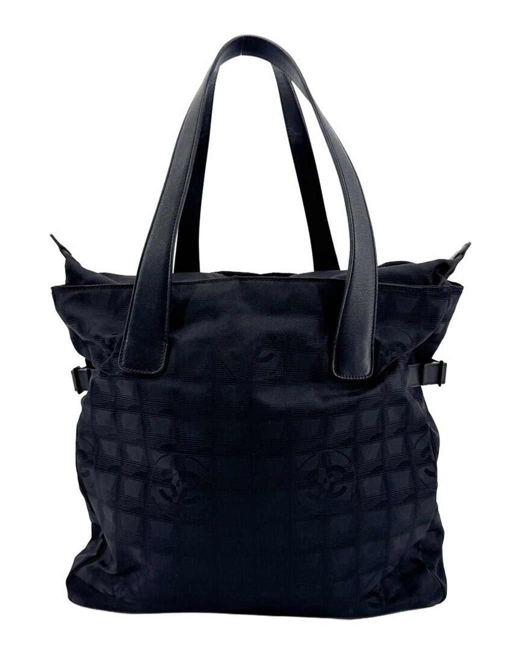 Chanel Blue Nylon New Travel Bag Line Tote Gm (Authentic Pre-Loved)