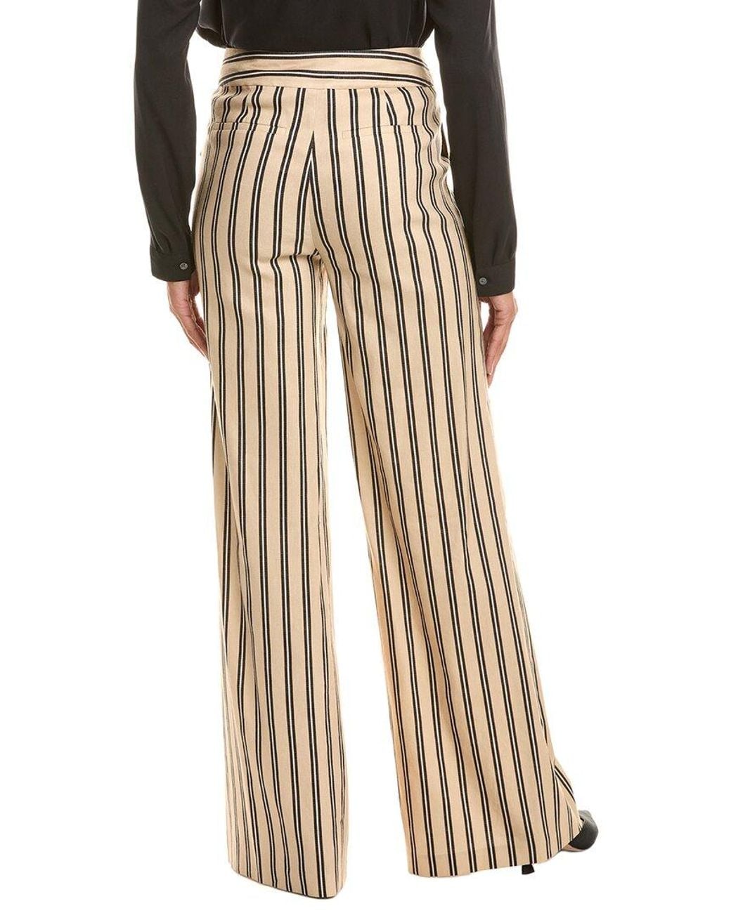 Alice + Olivia Natural Narin High-Rise Ultra Wide Linen-Blend Pant
