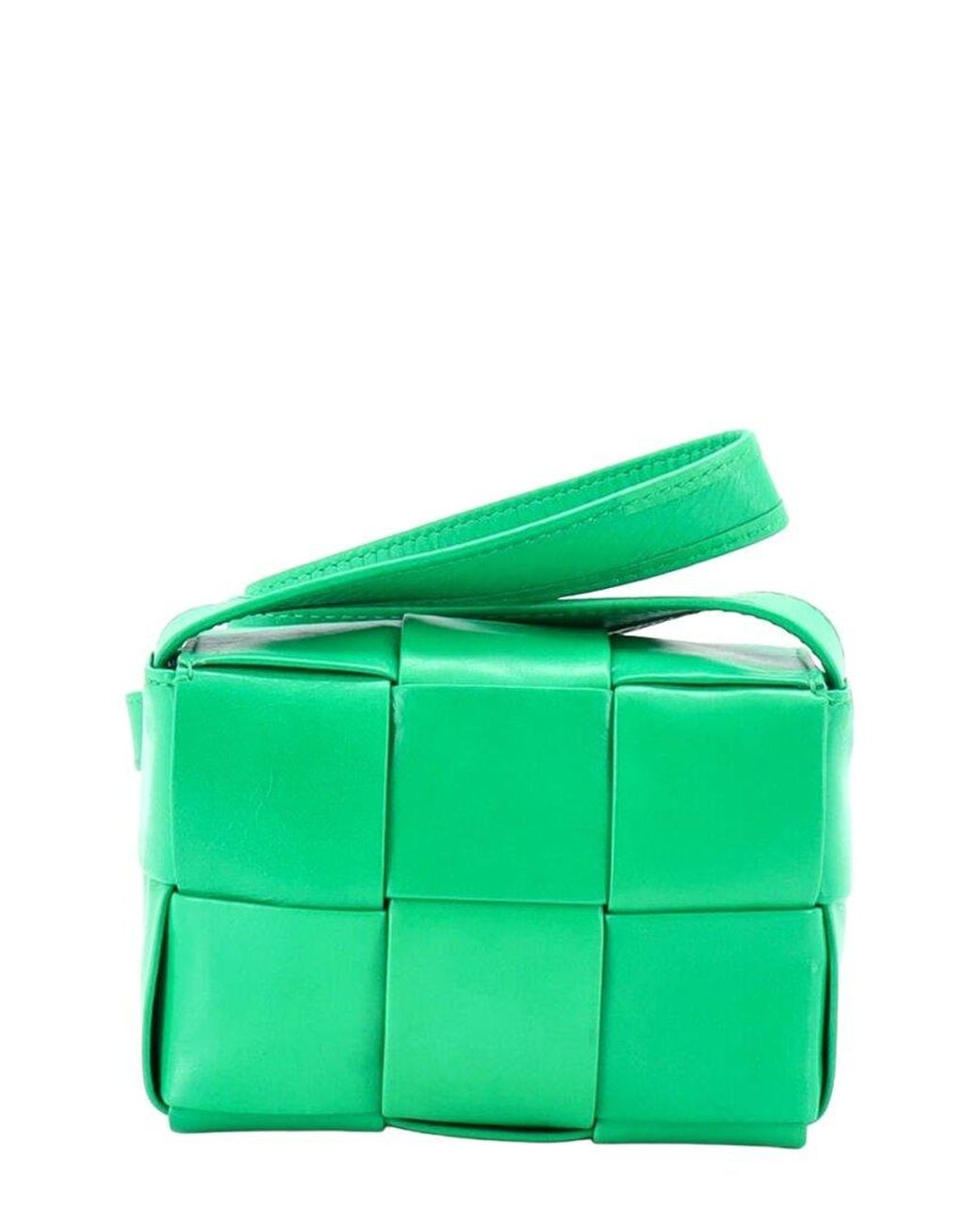 Bottega Veneta Green Maxi Intrecciato Leather Cassette Crossbody Candy (Authentic Pre-Loved)