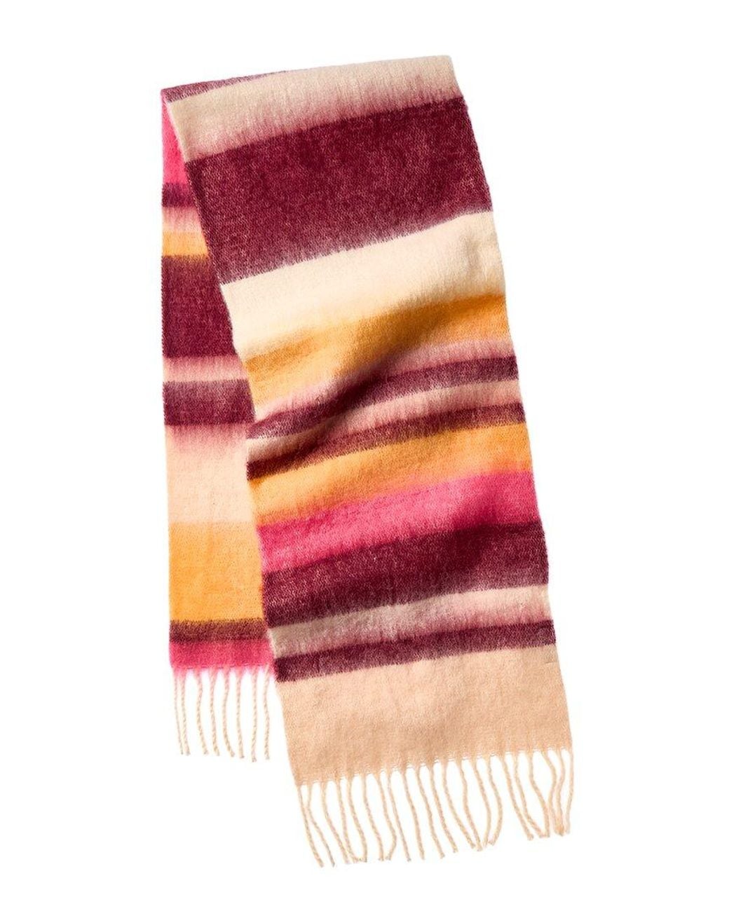 La Fiorentina Red Plush Fringe Scarf