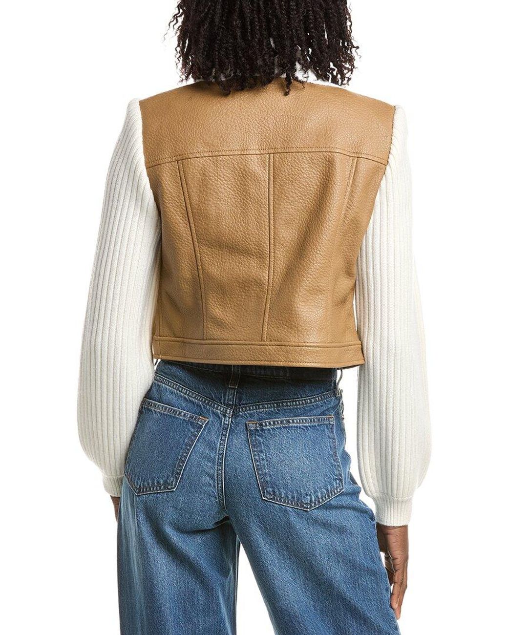 Cinq À Sept Blue Ciara Wool-Trim Jacket