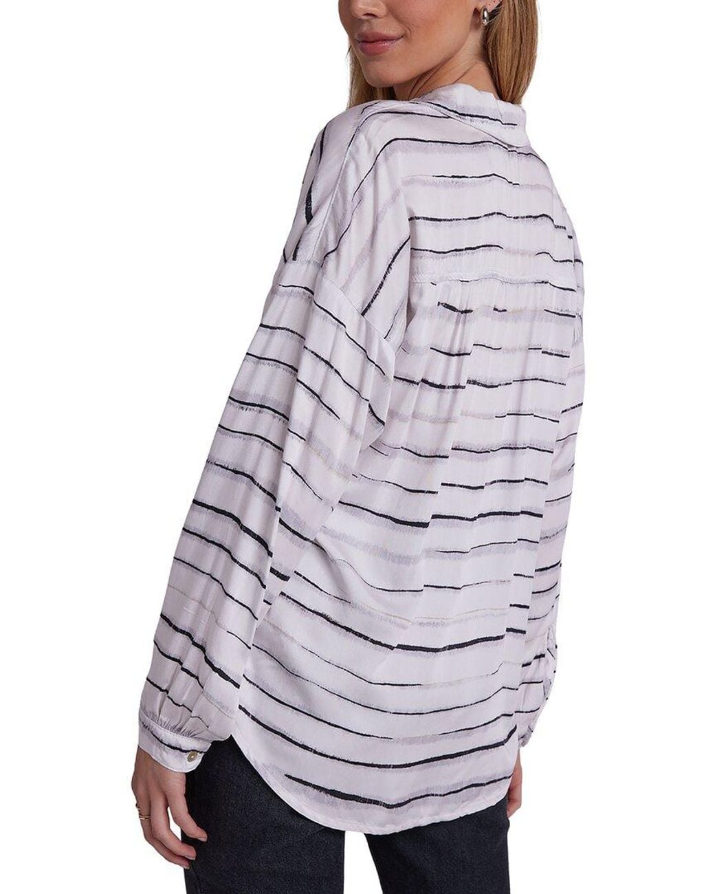 Bella Dahl Gray Long Sleeve High Low Hem Shirt