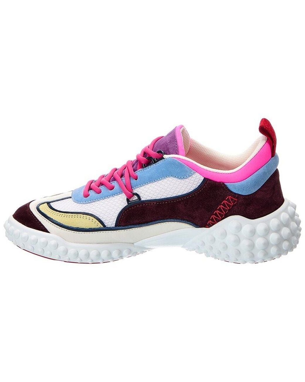 Christian Louboutin Pink Logo Suede Sneaker
