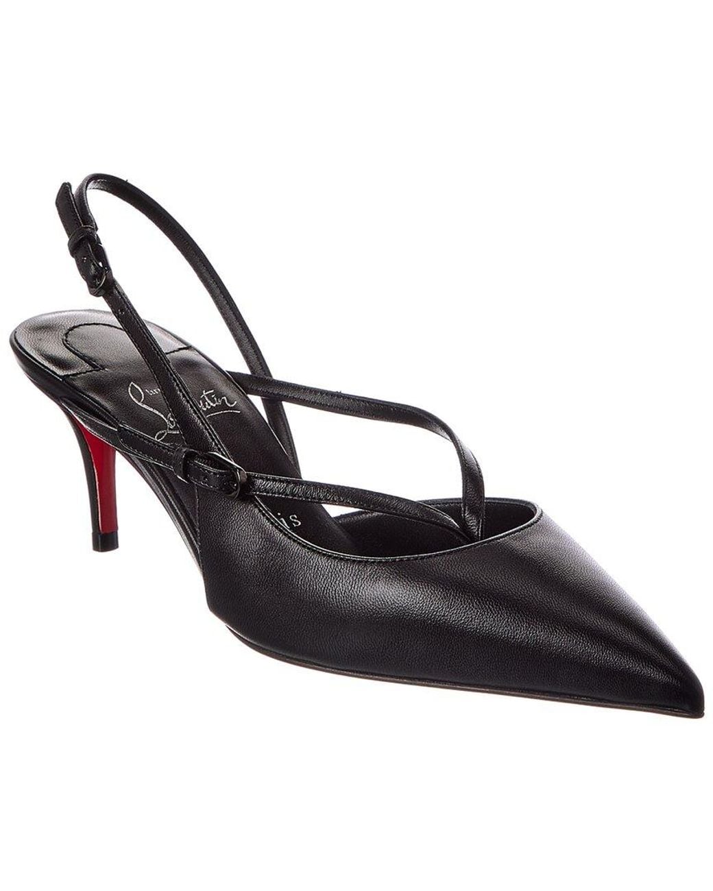 Christian Louboutin Metallic Twistissimo 60 Leather Slingback Pump