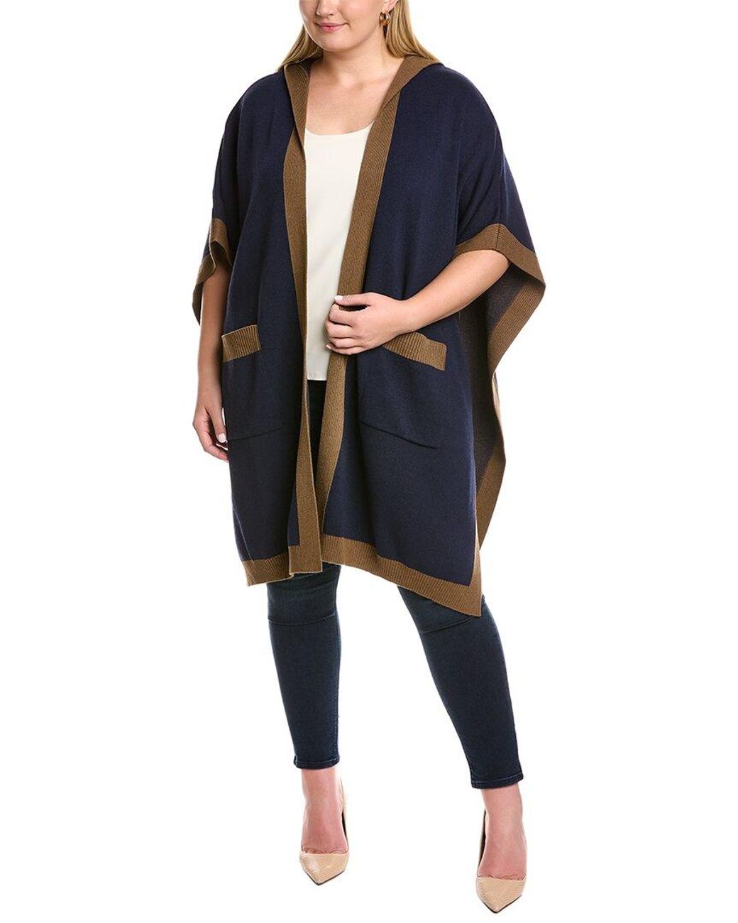Marina Rinaldi Plus Sabir Wool & Cashmere-blend Cape Wrap in Blue | Lyst