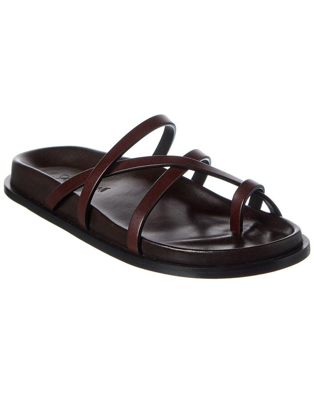 Saint Laurent Brown Nichols Leather Sandal